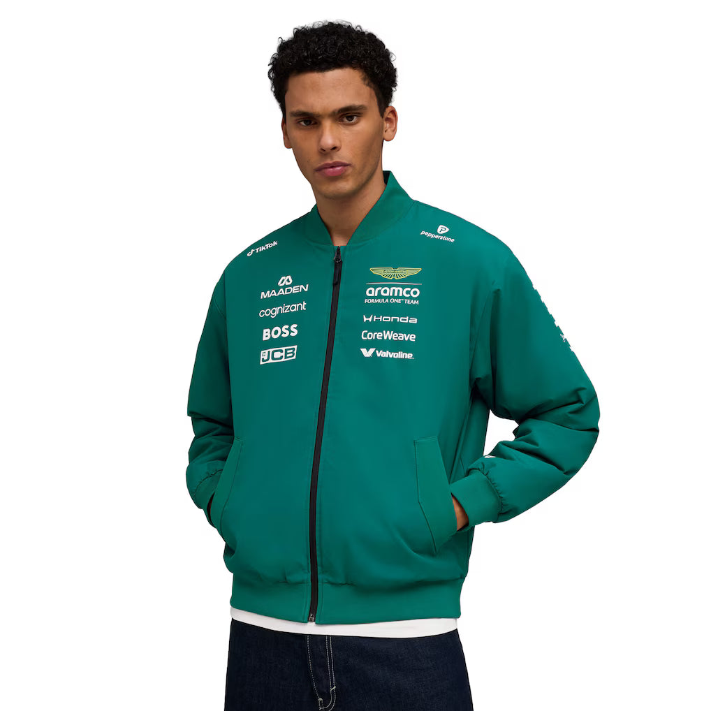 Aston Martin Aramco Cognizant F1 2026 Team Bomber Jacket Replica | Premium Formula 1 Racing Jacket Unisex