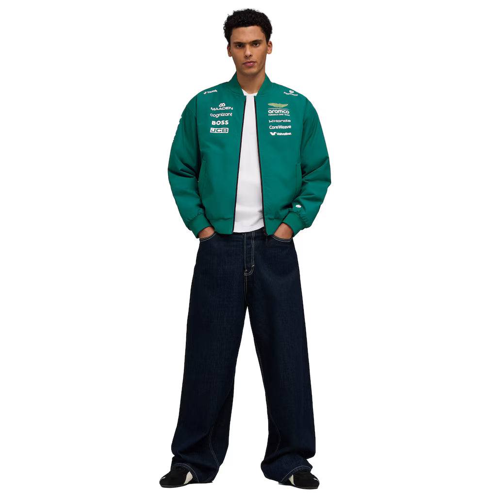 Aston Martin Aramco Cognizant F1 2026 Team Bomber Jacket Replica | Premium Formula 1 Racing Jacket Unisex