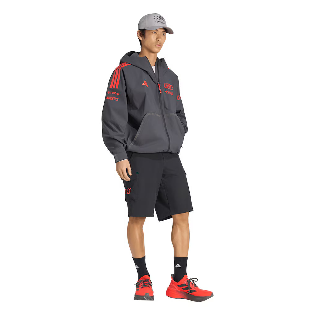 Audi F1 Teamwear Mechanics Rain Jacket Replica | Premium Waterproof Formula 1 Hooded Jacket Unisex