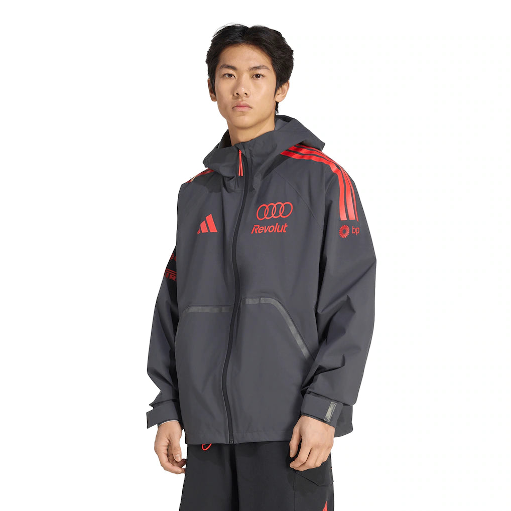 Audi F1 Teamwear Mechanics Rain Jacket Replica | Premium Waterproof Formula 1 Hooded Jacket Unisex