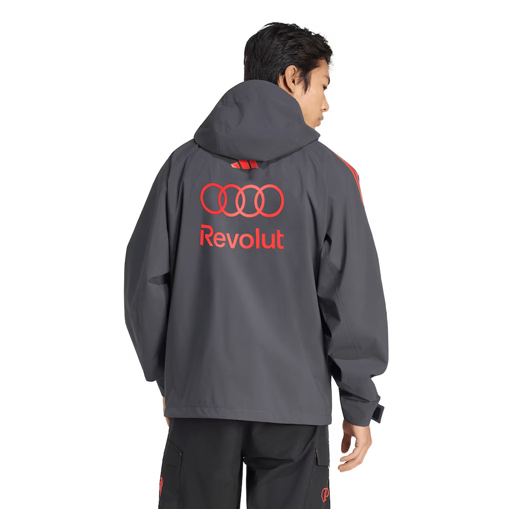 Audi F1 Teamwear Mechanics Rain Jacket Replica | Premium Waterproof Formula 1 Hooded Jacket Unisex