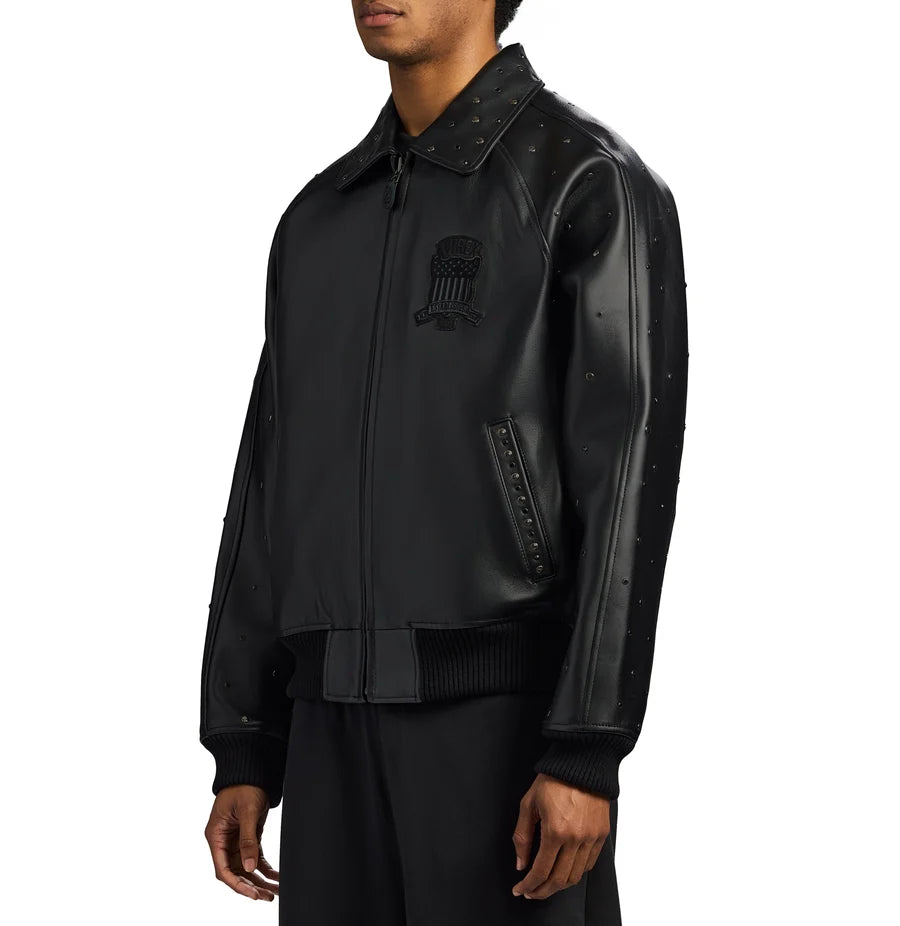 AVIREX Studded Leather Jacket – USA Embossed