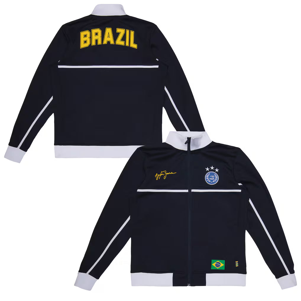 Ayrton Senna Brazil Replica Track Jacket | Formula 1 Brazilian Motorsport Zip Jacket Unisex