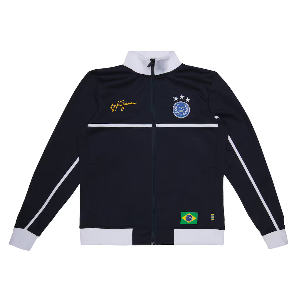 Ayrton Senna Brazil Replica Track Jacket | Formula 1 Brazilian Motorsport Zip Jacket Unisex