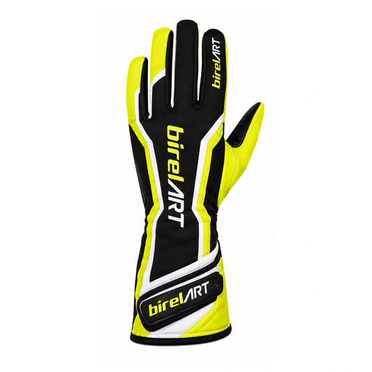 BirelART Black Neon Yellow Karting Gloves – Custom Go Kart Racing Gloves