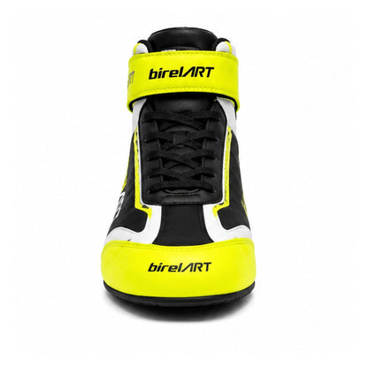 Birel ART Black Lime Karting Racing Shoes | High-Top Motorsport Shoes
