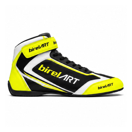 Birel ART Black Lime Karting Racing Shoes | High-Top Motorsport Shoes