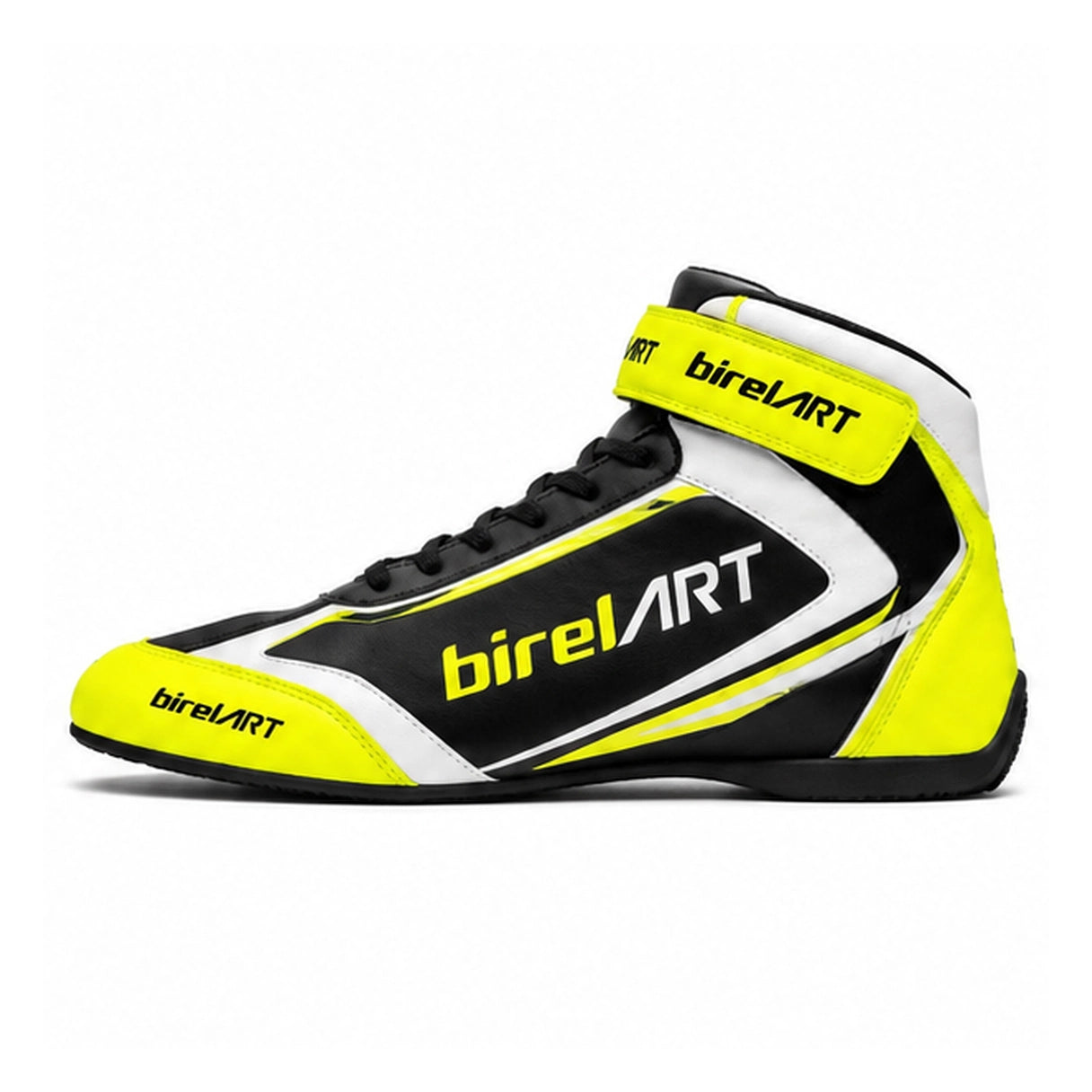 Birel ART Black Lime Karting Racing Shoes | High-Top Motorsport Shoes