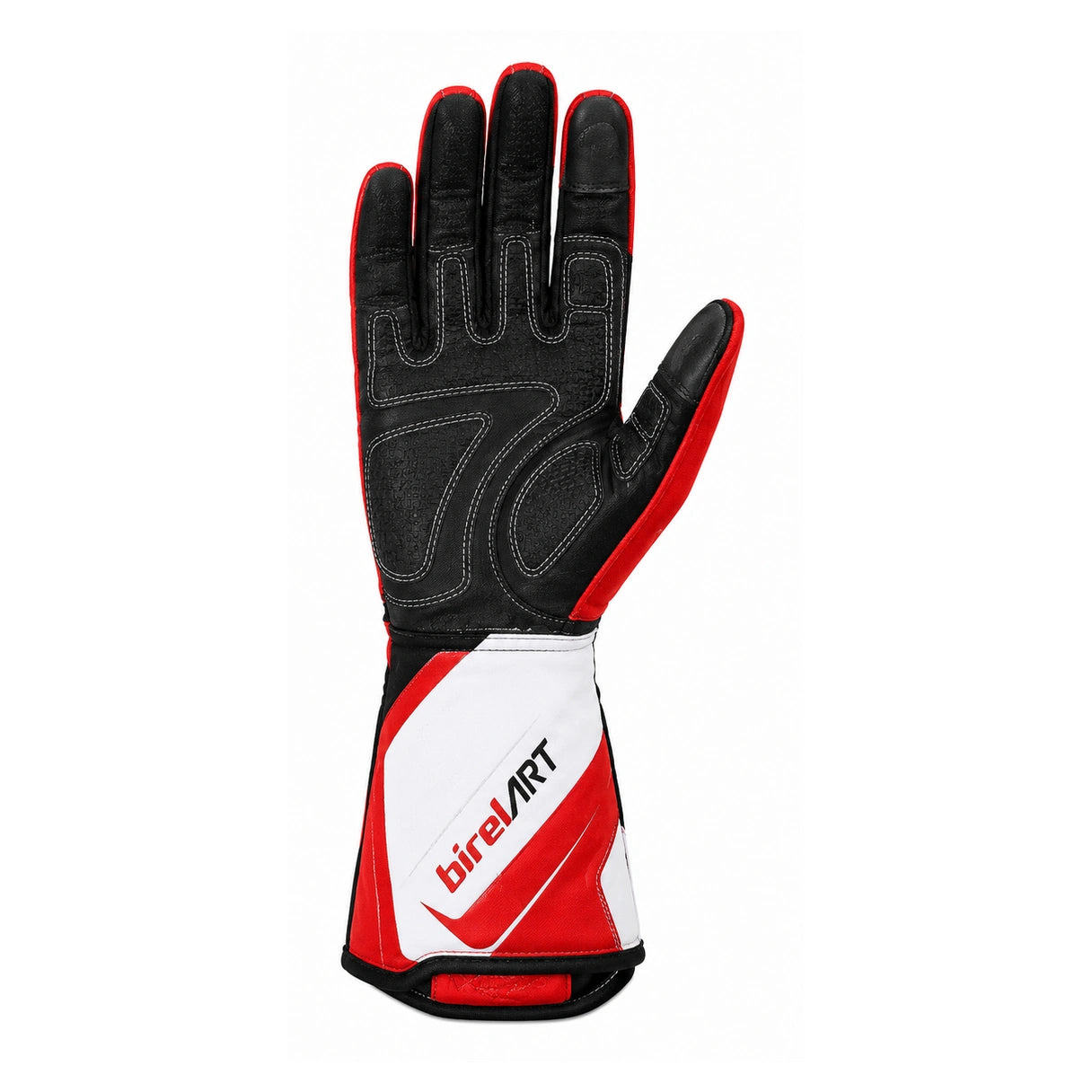 BirelART Red White Black Karting Gloves – Racing Gloves for Go Kart Drivers