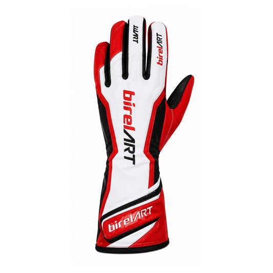 BirelART Red White Black Karting Gloves – Racing Gloves for Go Kart Drivers