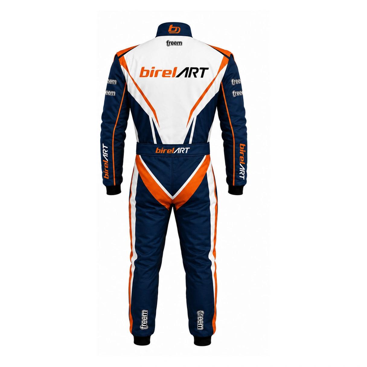 BirelART Navy Blue & Orange Karting Racing Suit – Custom Go Kart Suit