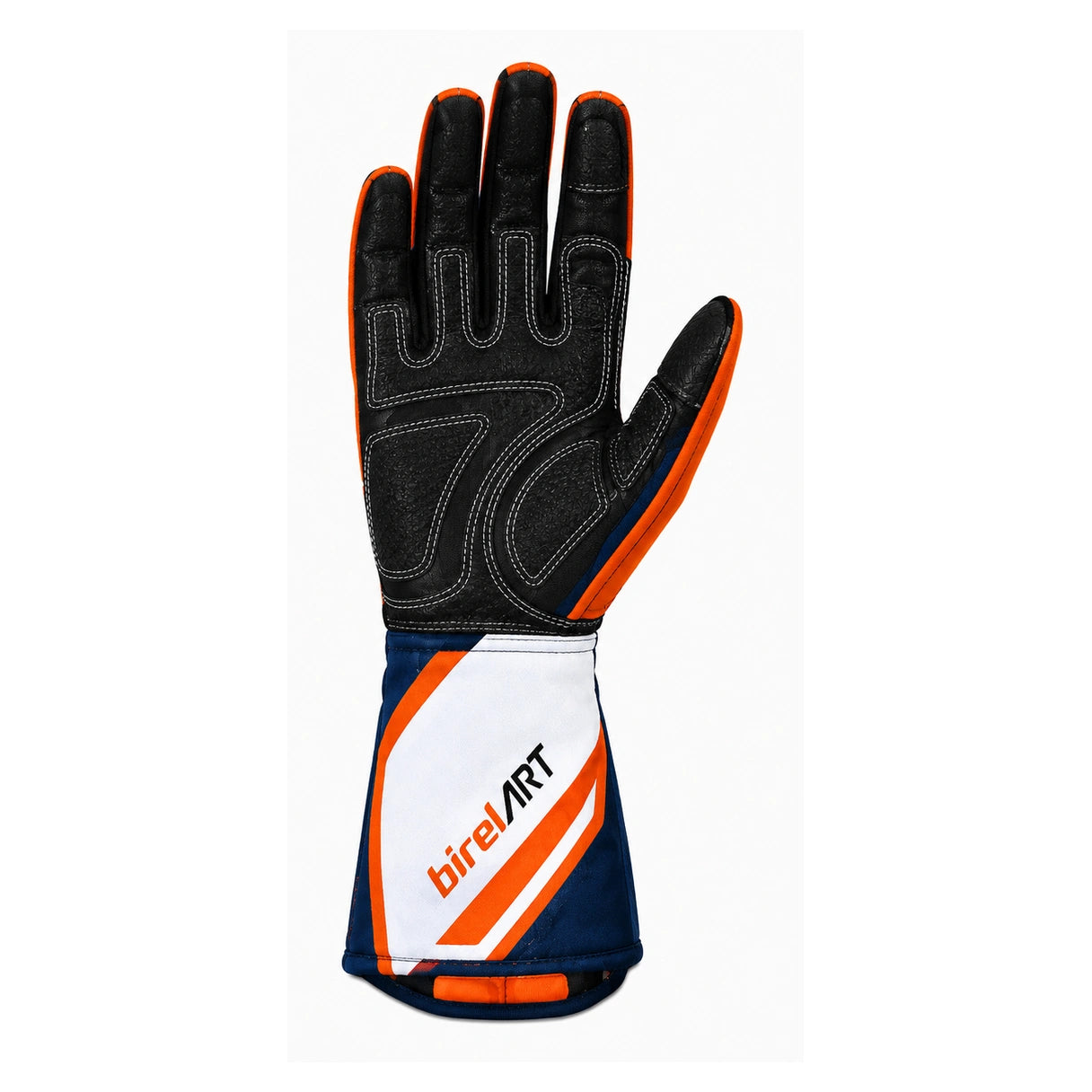 BirelART Navy Blue Orange Karting Gloves – Custom Go Kart Racing Gloves