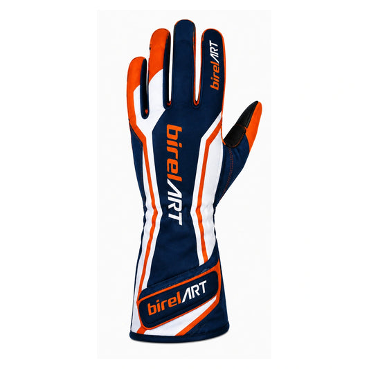 BirelART Navy Blue Orange Karting Gloves – Custom Go Kart Racing Gloves