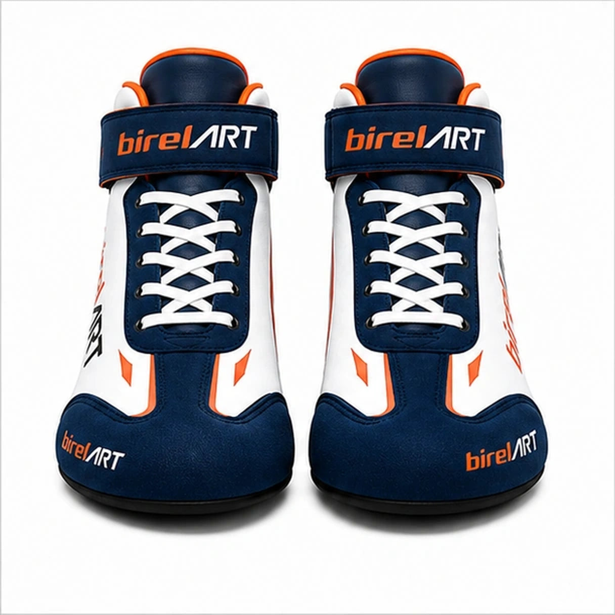 Birel ART Navy Orange Karting Racing Shoes | High-Top Motorsport Shoes
