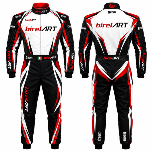 BirelART Red Black Karting Racing Suit – Custom Go Kart Motorsport Suit