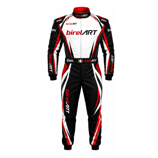 BirelART Red Black Karting Racing Suit – Custom Go Kart Motorsport Suit