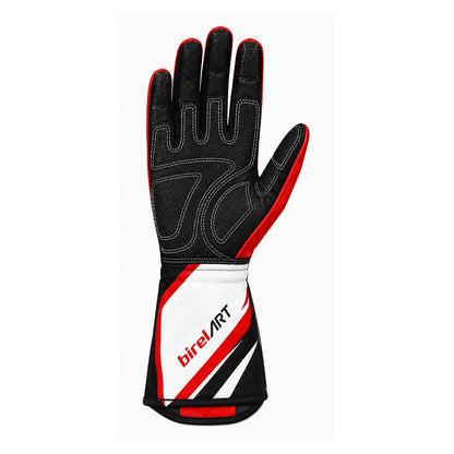 BirelART Red Black White Karting Gloves – Custom Go Kart Racing Gloves