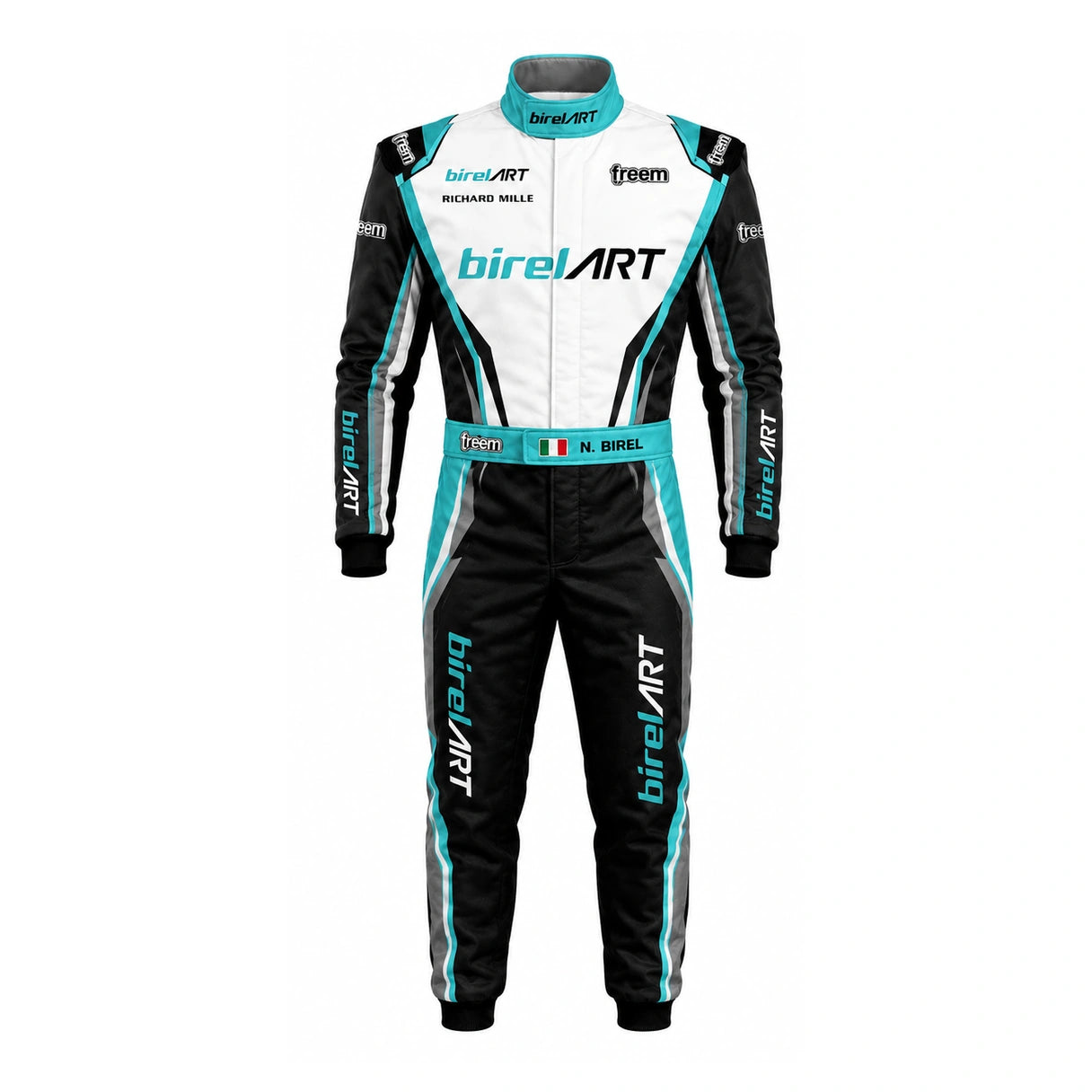 BirelART Turquoise Black Karting Racing Suit – Custom Go Kart Racing Suit