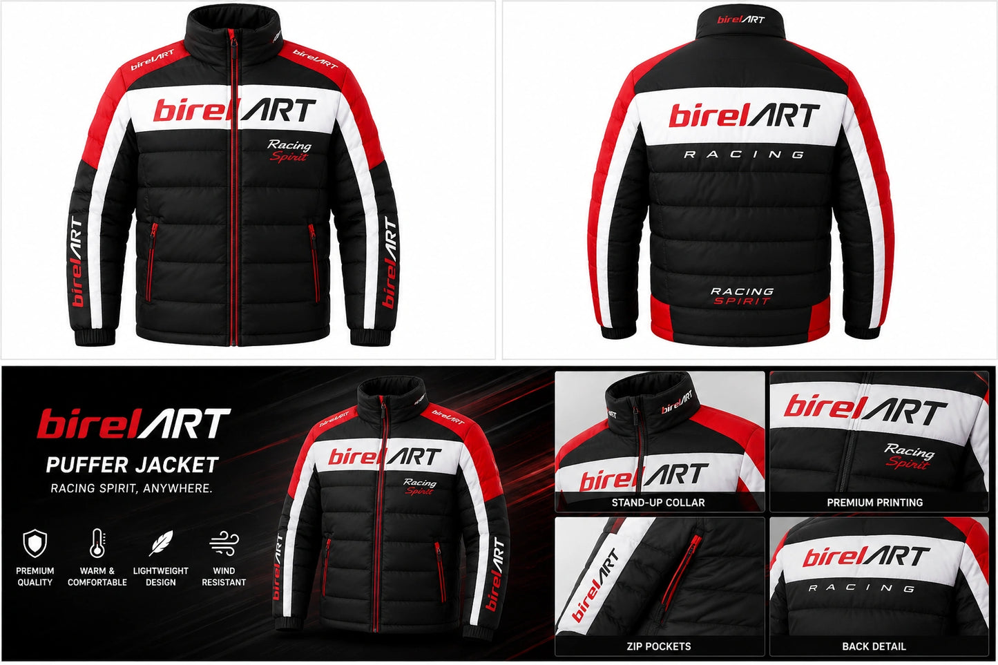 Birel ART Puffer Jacket – Racing Style Winter Jacket
