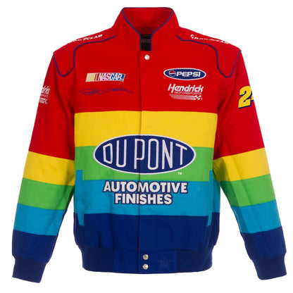 Men's Jeff Gordon JH Design Red/Blue DuPont Twill Uniform Full-Snap Jacket | Official NASCAR Racing Jacket