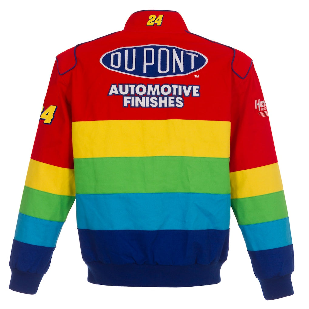 Men's Jeff Gordon JH Design Red/Blue DuPont Twill Uniform Full-Snap Jacket | Official NASCAR Racing Jacket