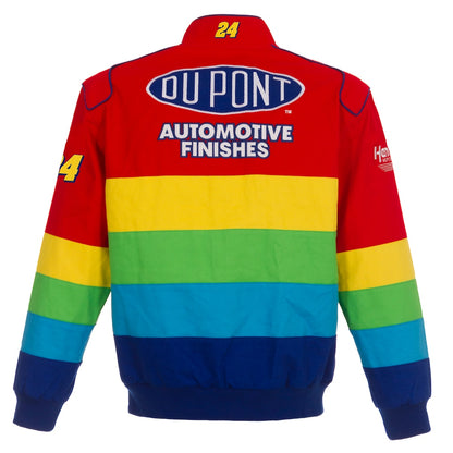 Men's Jeff Gordon JH Design Red/Blue DuPont Twill Uniform Full-Snap Jacket | Official NASCAR Racing Jacket