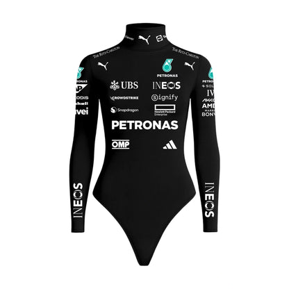 Black Racing Bodysuit for Women | Long Sleeve Motorsport Racing Suit