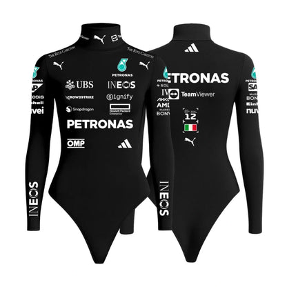Black Racing Bodysuit for Women | Long Sleeve Motorsport Racing Suit