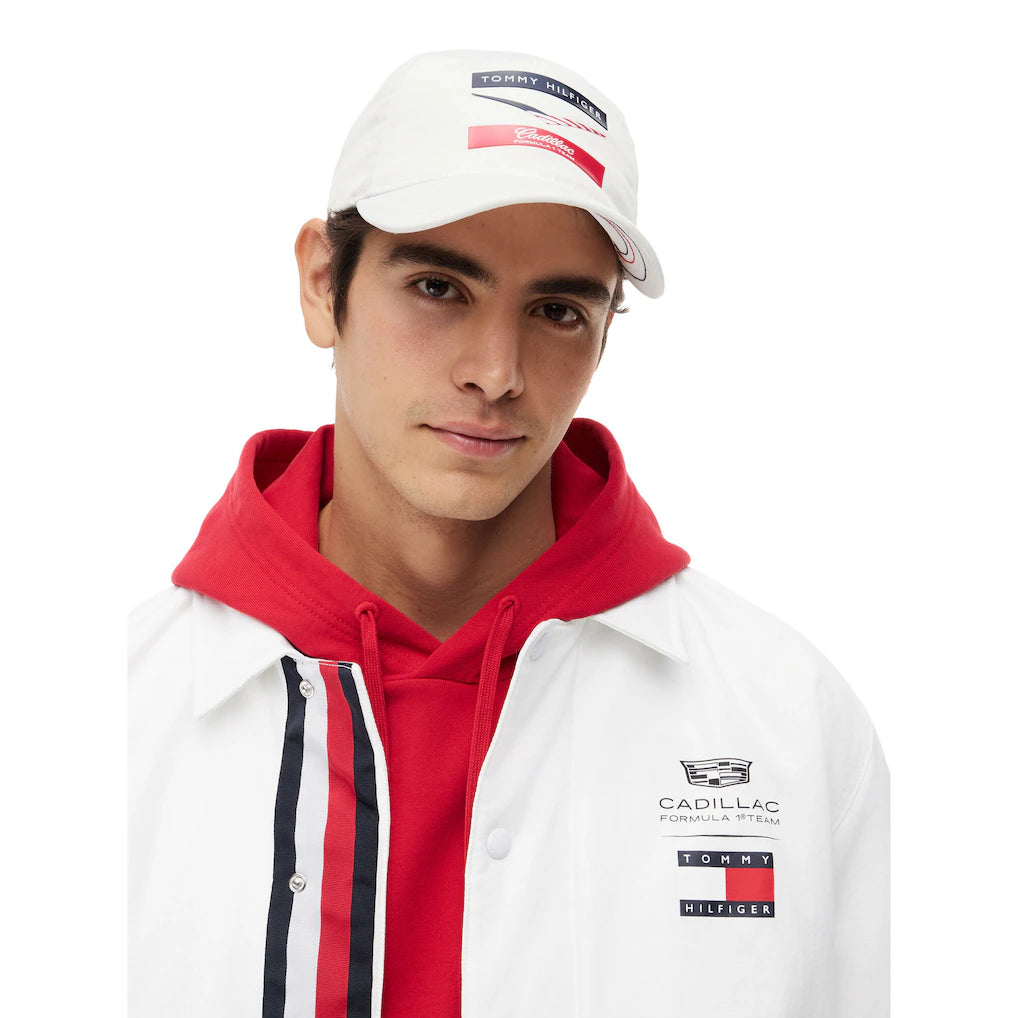Cadillac Tommy Hilfiger Chevron Cap White | Formula 1 Team Adjustable Motorsport Hat