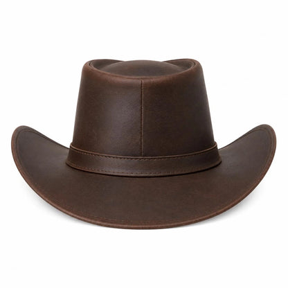 Apex Brown Leather Cowboy Hat – Classic Western Style Hat for Men