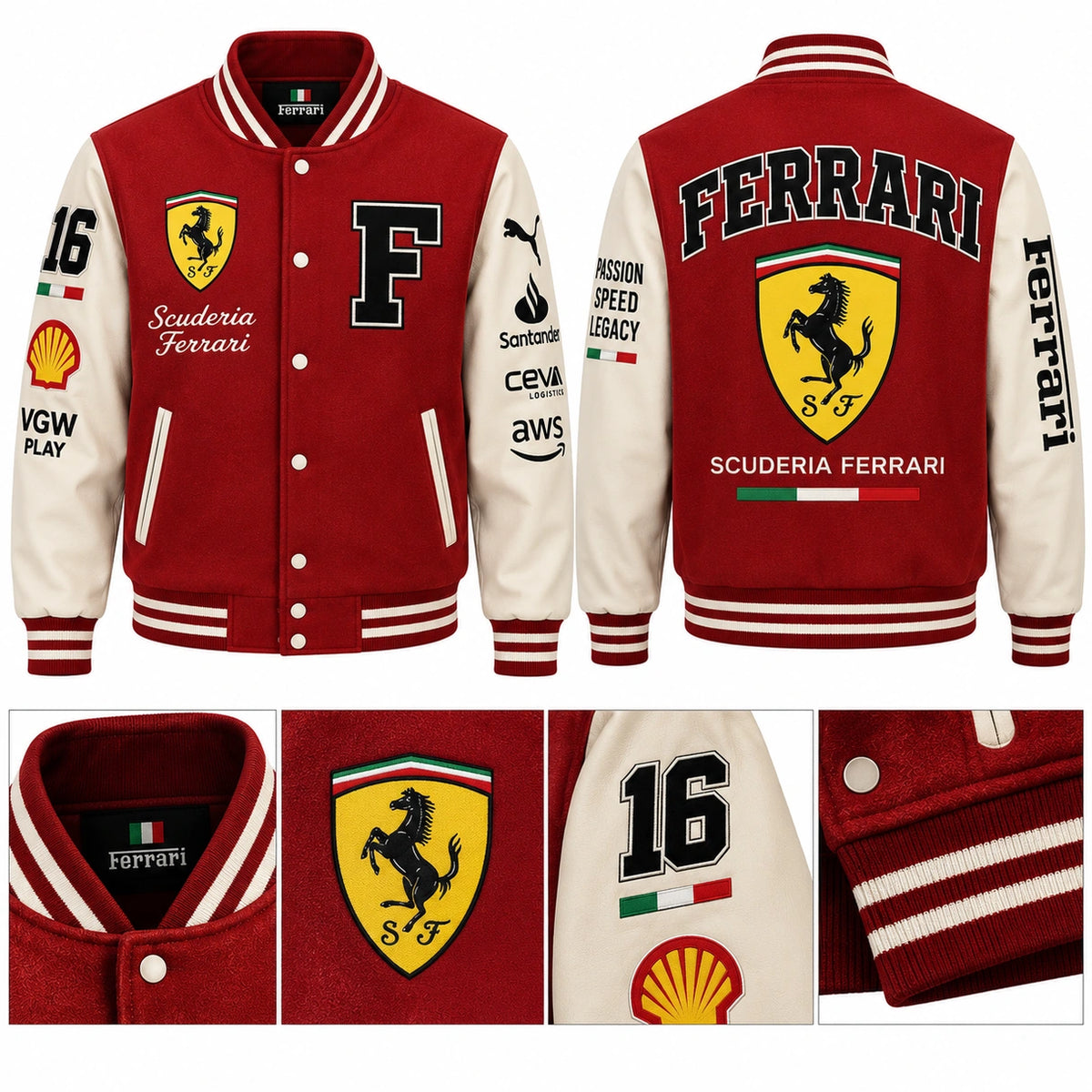 Ferrari Varsity Jacket – Scuderia Ferrari Racing Bomber Jacket