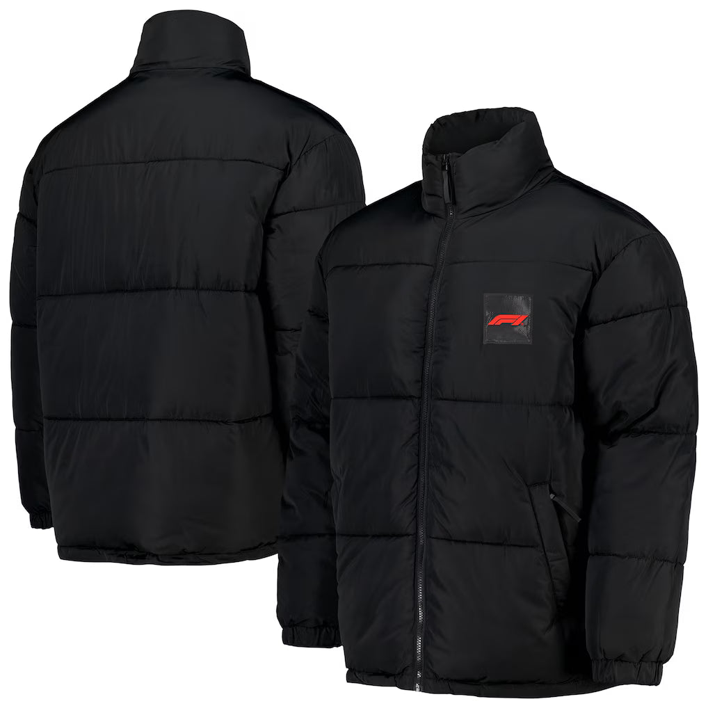 Formula 1 Replica Puffer Jacket Black | Unisex F1 Winter Motorsport Insulated Jacket