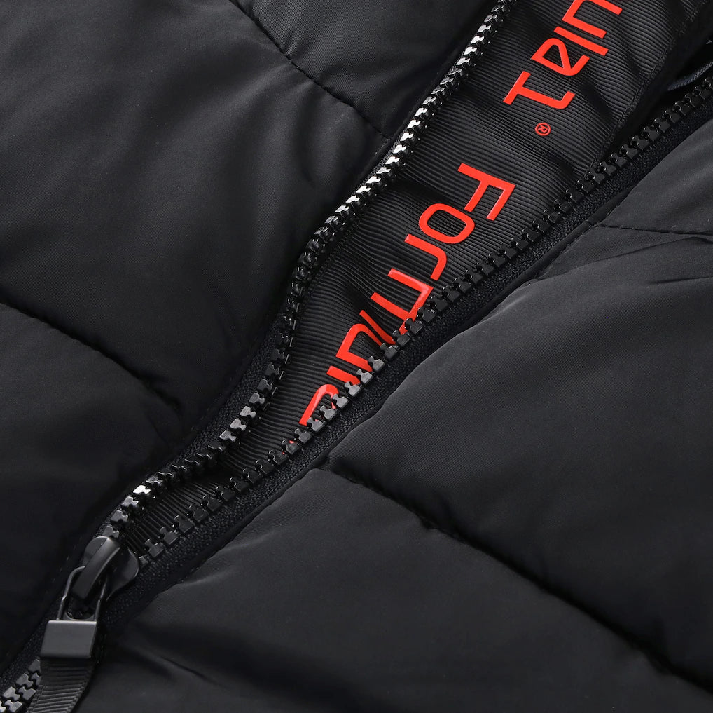 Formula 1 Replica Puffer Jacket Black | Unisex F1 Winter Motorsport Insulated Jacket