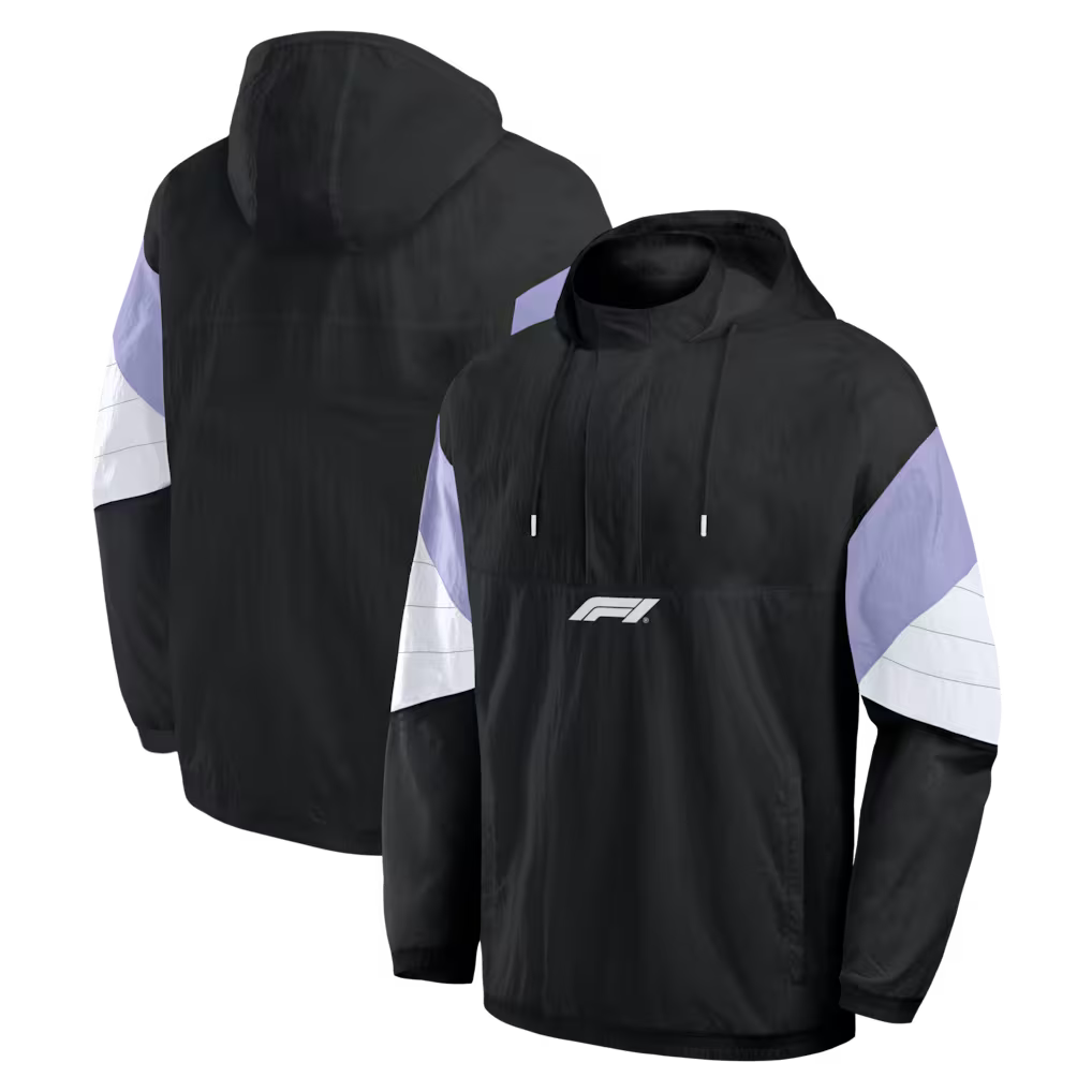 Formula 1 Street Windbreaker Jacket Black | Premium F1 Hooded Pullover Windbreaker Unisex