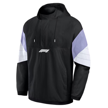 Formula 1 Street Windbreaker Jacket Black | Premium F1 Hooded Pullover Windbreaker Unisex