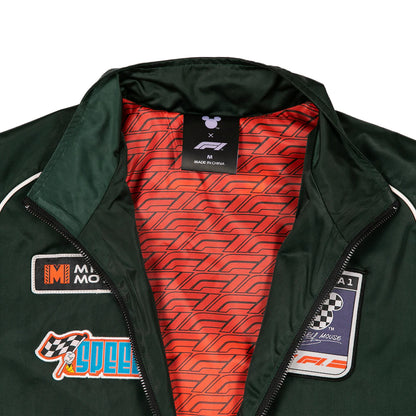 Formula 1 x Disney Fuel Racing Jacket Green Unisex | F1 Mickey Motors Full-Zip Racing Jacket