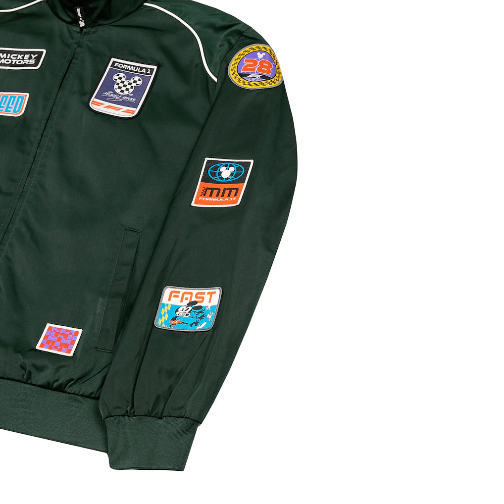 Formula 1 x Disney Fuel Racing Jacket Green Unisex | F1 Mickey Motors Full-Zip Racing Jacket