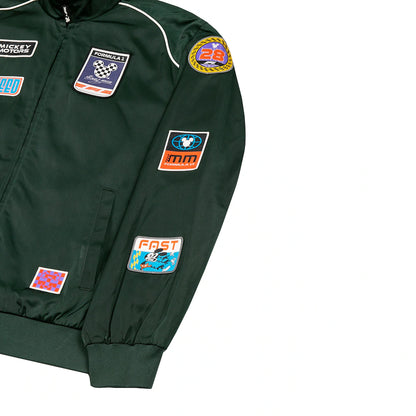 Formula 1 x Disney Fuel Racing Jacket Green Unisex | F1 Mickey Motors Full-Zip Racing Jacket