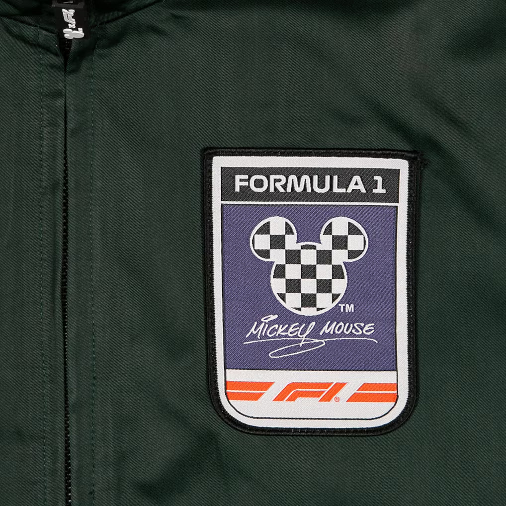 Formula 1 x Disney Fuel Racing Jacket Green Unisex | F1 Mickey Motors Full-Zip Racing Jacket