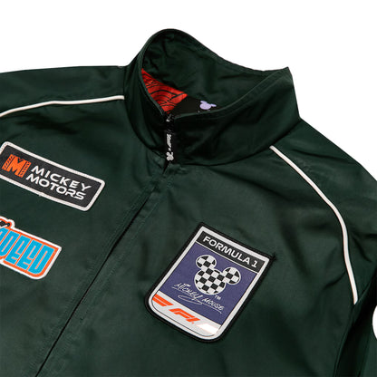 Formula 1 x Disney Fuel Racing Jacket Green Unisex | F1 Mickey Motors Full-Zip Racing Jacket