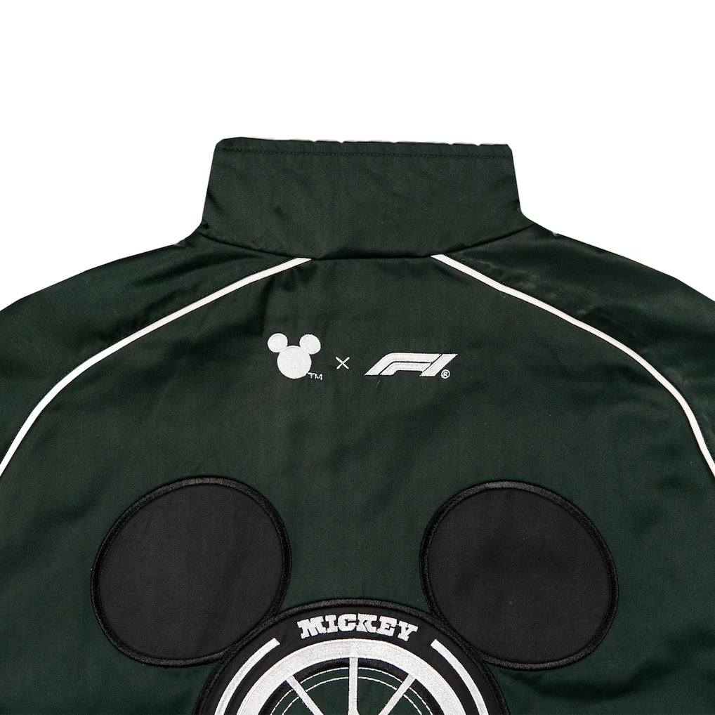 Formula 1 x Disney Fuel Racing Jacket Green Unisex | F1 Mickey Motors Full-Zip Racing Jacket
