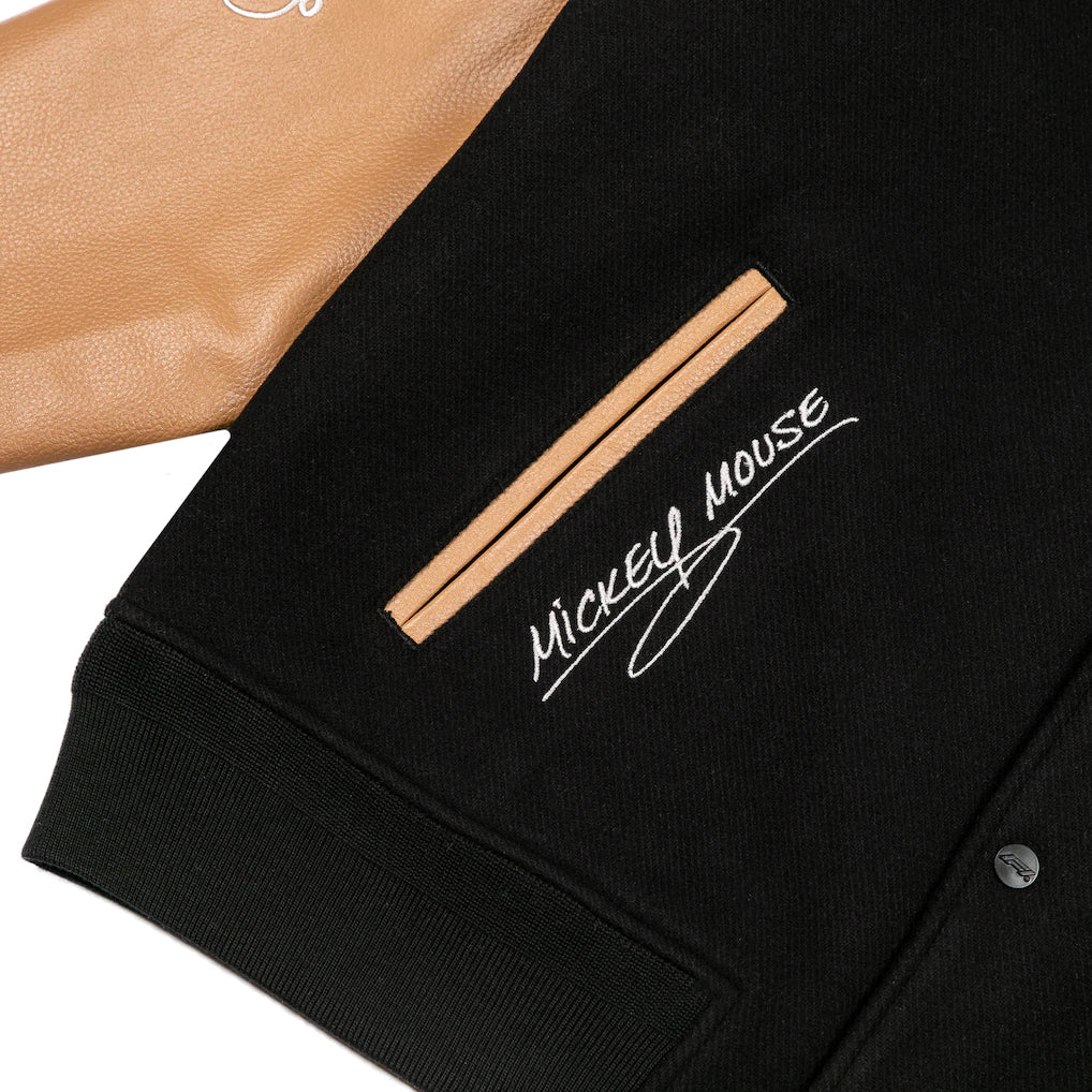 Formula 1 x Disney Varsity Jacket Replica | Mickey Mouse Motorsport Bomber Jacket Black Unisex