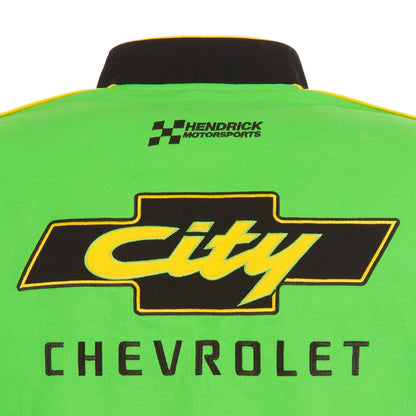 Men's NASCAR JH Design Black City Chevrolet Legend Full-Snap Twill Uniform Jacket | Official Racing Team Jacket