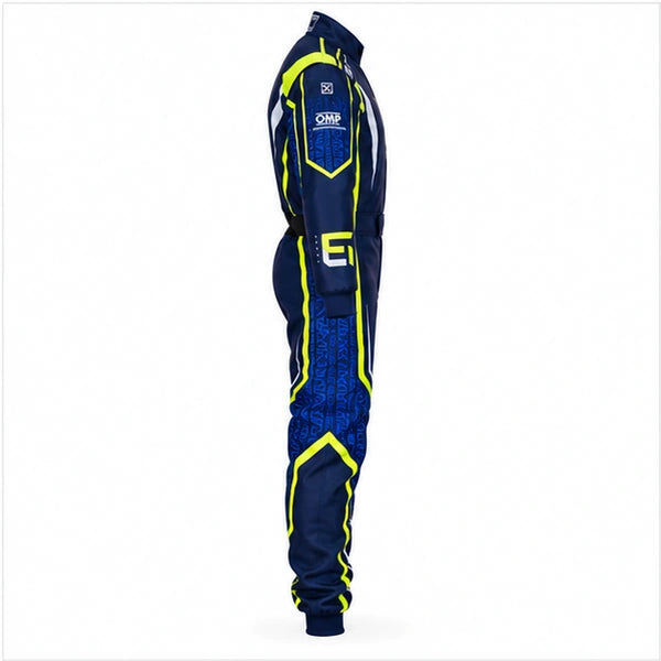 LN Kart OMP professional go kart racing suit right side view in navy blue