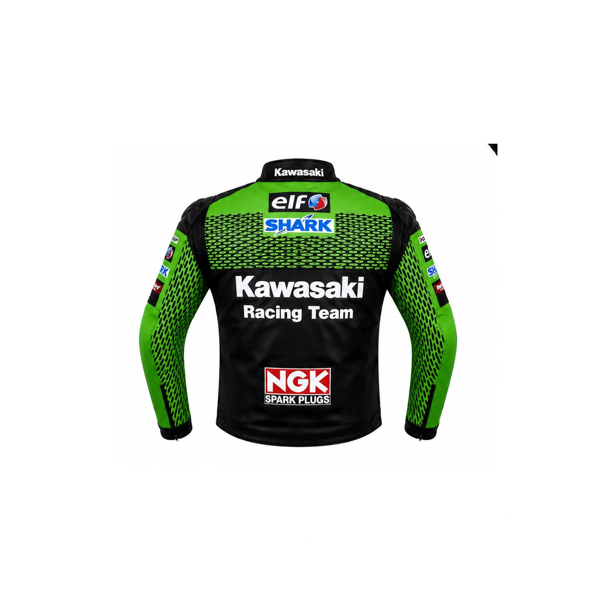 Kawasaki Racing Team Motorcycle Leather Jacket – Green & Black Racing Jacket