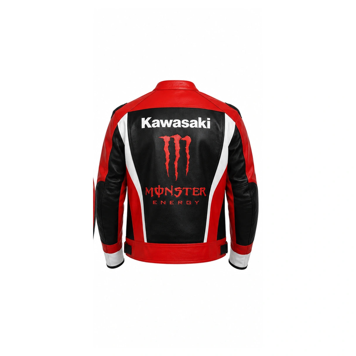 Kawasaki Motorcycle Leather Racing Jacket Black Red