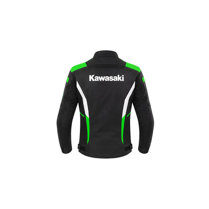 Kawasaki Motorcycle Riding Jacket Black Green | Protective Racing Jacket