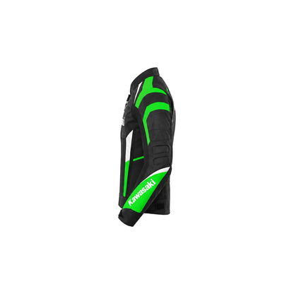 Kawasaki Motorcycle Riding Jacket Black Green | Protective Racing Jacket