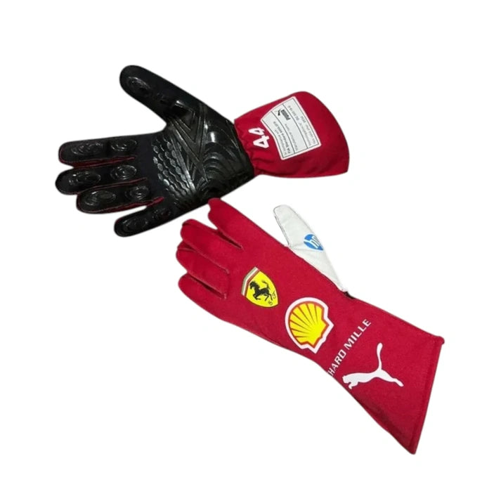 Lewis Hamilton 2025 Ferrari F1 Racing Gloves – HP Racing Gloves Apex Karting Gear