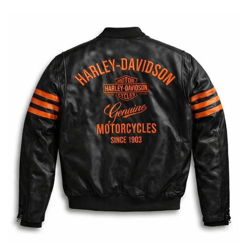 Men’s Harley-Davidson Genuine Cowhide Leather Motorcycle Bomber Jacket